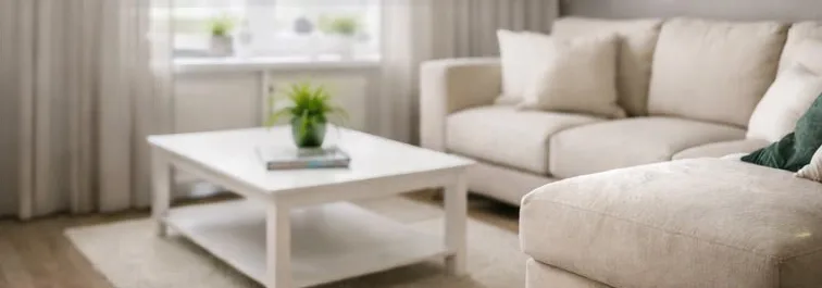 Sauberes, gepflegtes Wohnzimmer nach der Hausreinigung